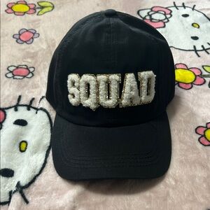 Squad Embroidered Black Cap